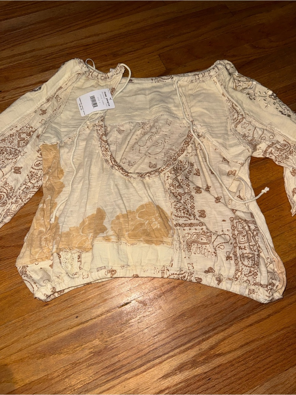 Womens Free People Boom Boom Tunic Long Sleeve Ivory Top Size S NWT